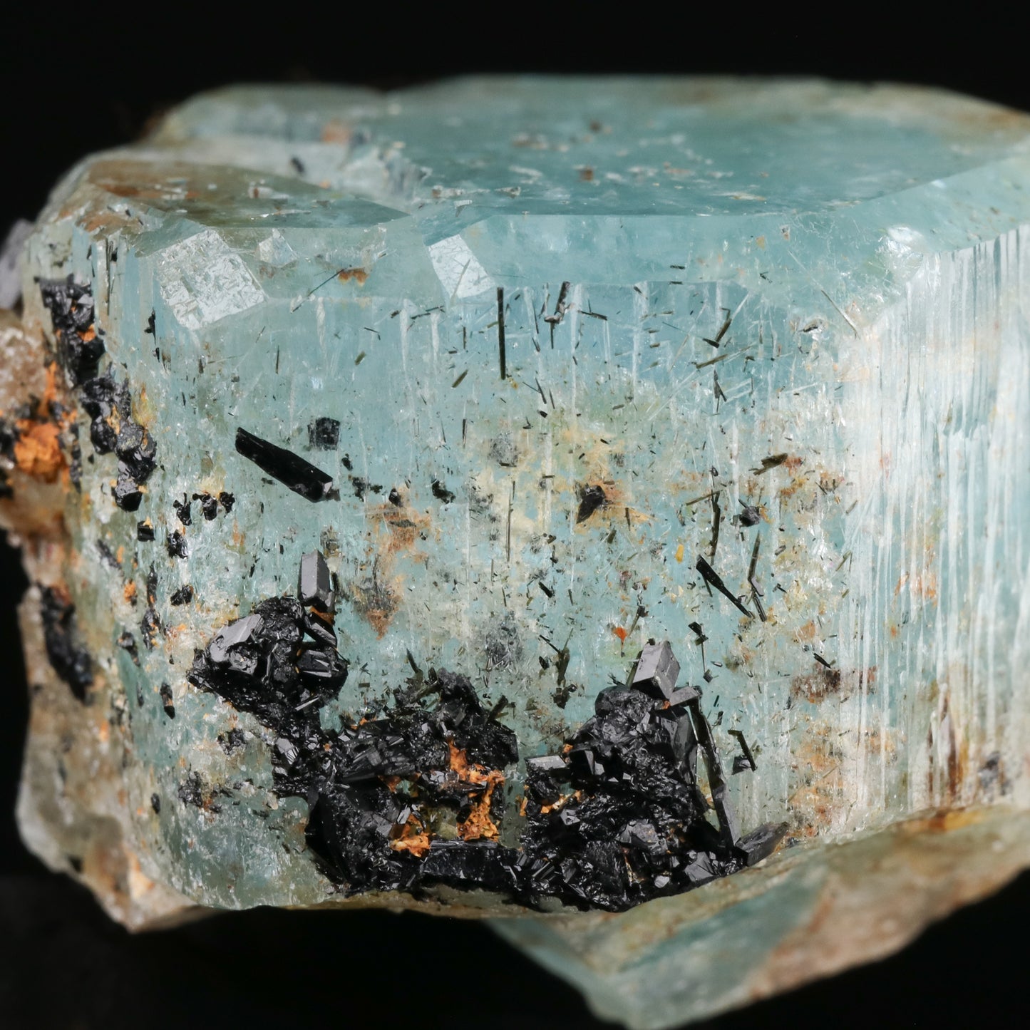 Schorl on Aquamarine