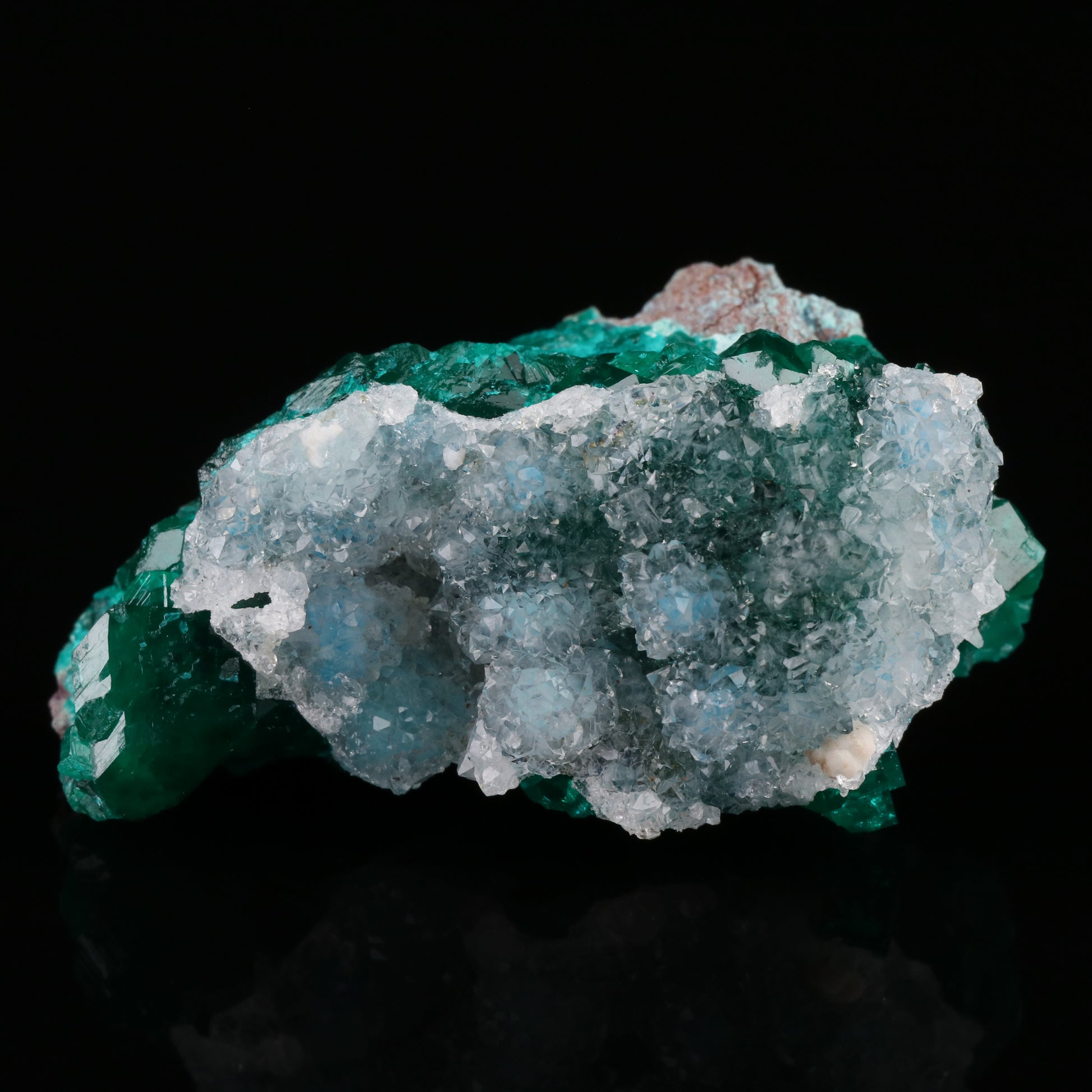Quartz on Shattuckite & Dioptase — photo 1