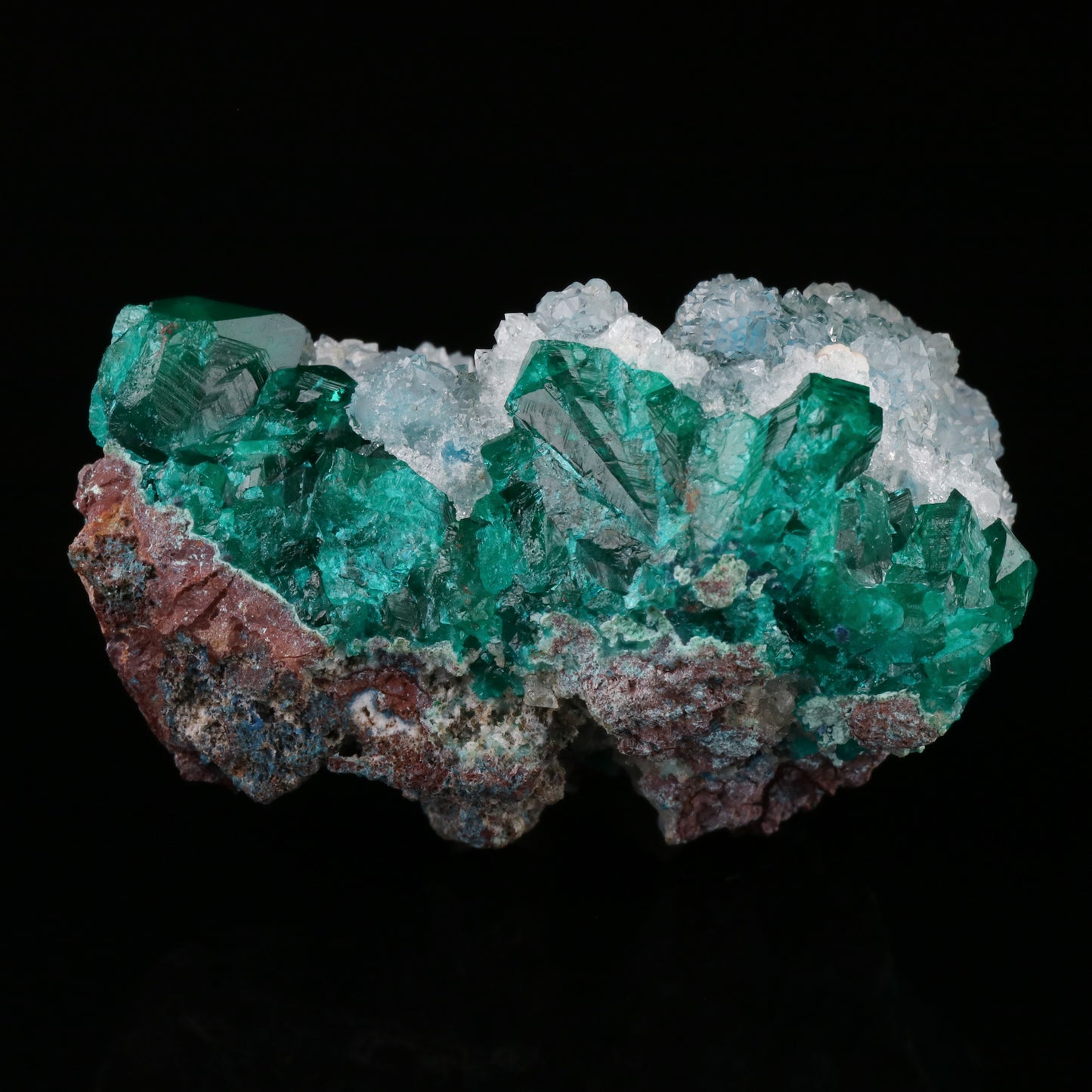 Quartz on Shattuckite & Dioptase — photo 3