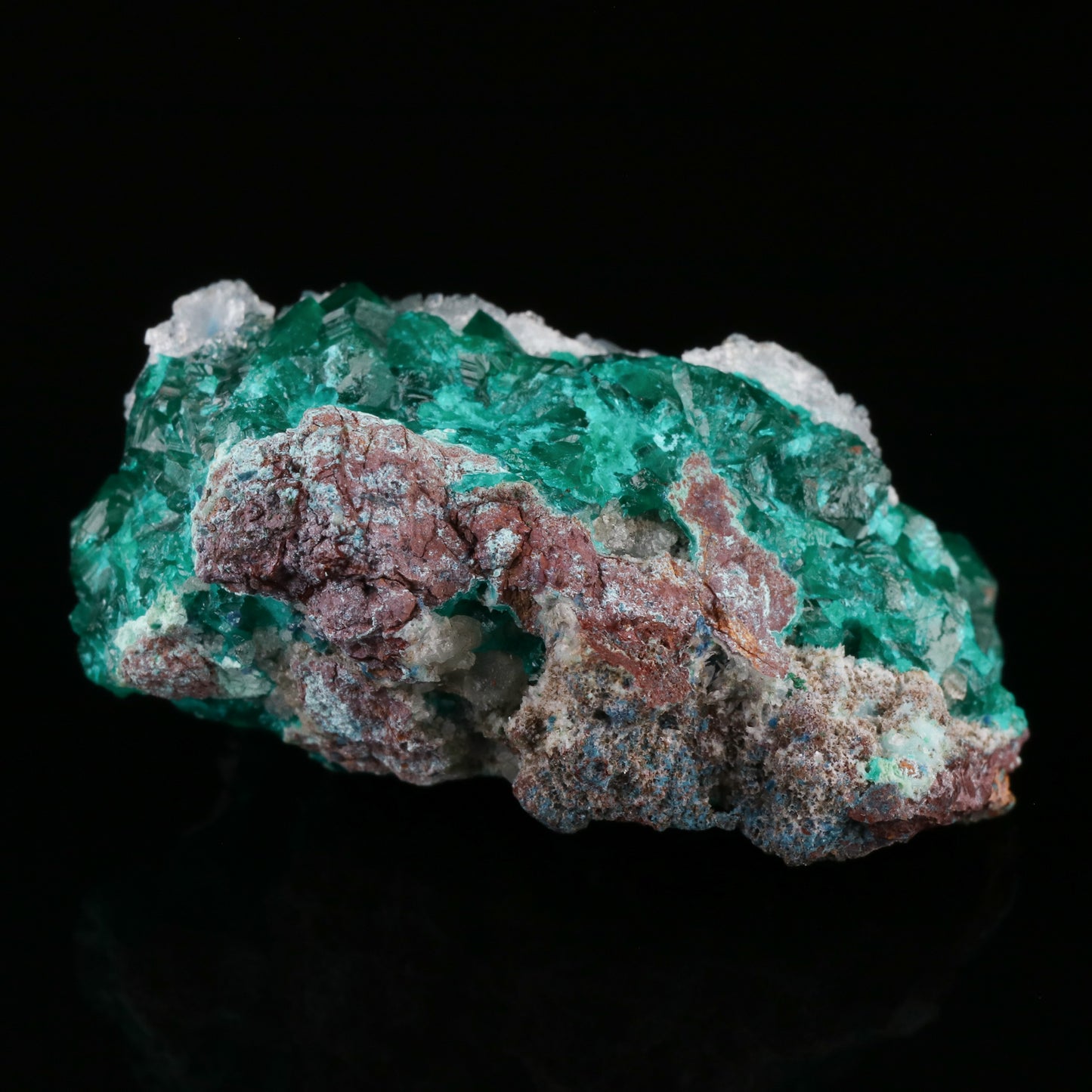 Quartz on Shattuckite & Dioptase — photo 4