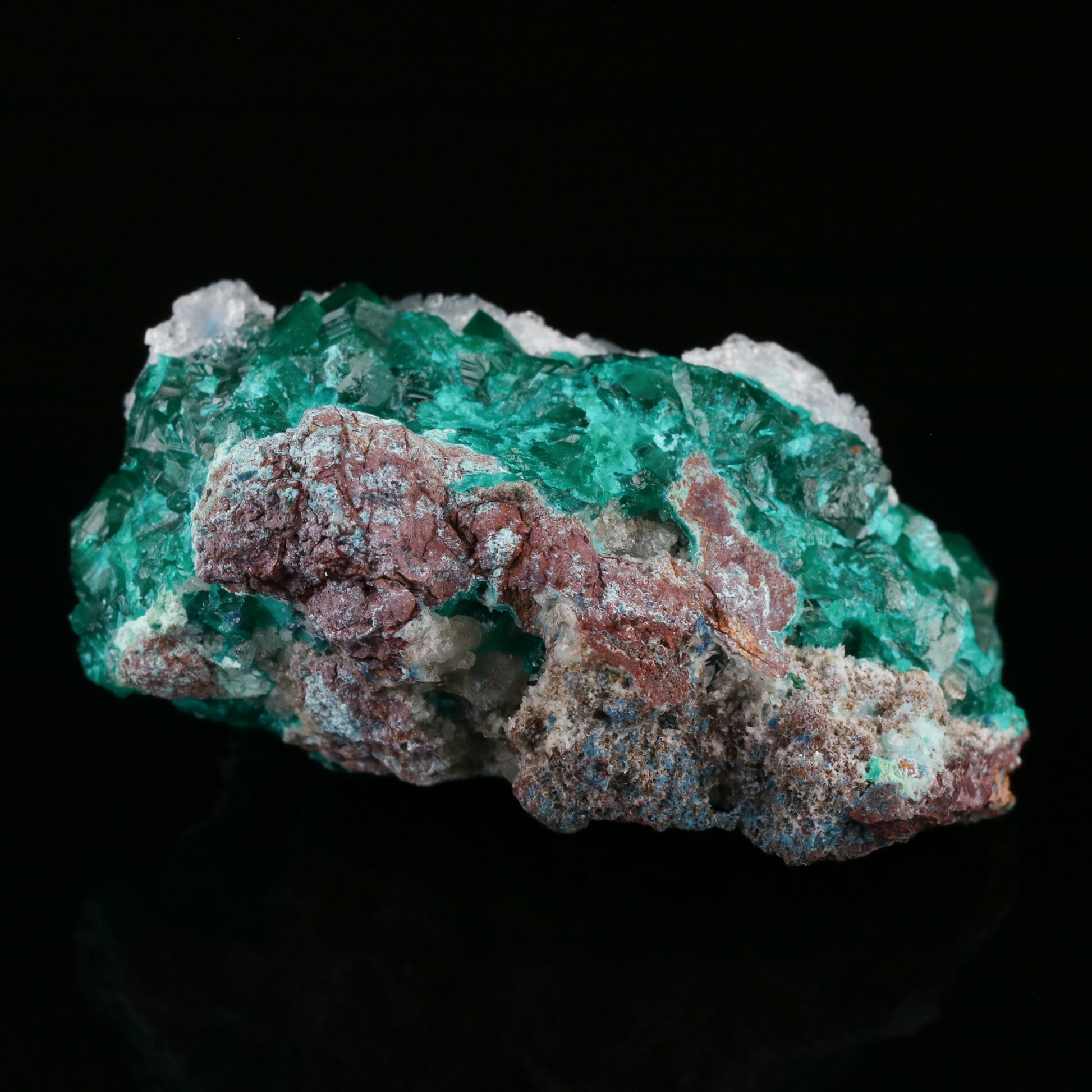 Quartz on Shattuckite & Dioptase — photo 4