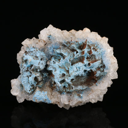 Quartz on Shattuckite — photo 5