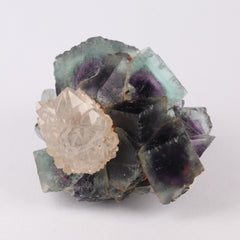 Quartz on Fluorite