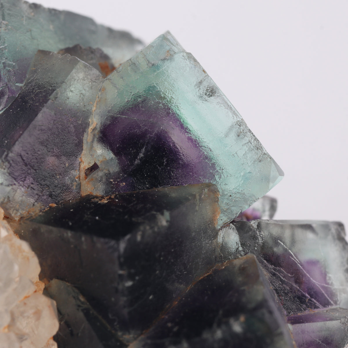 Quartz on Fluorite