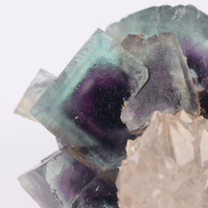 Quartz on Fluorite