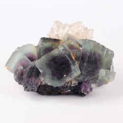 Quartz on Fluorite