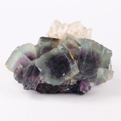 Quartz on Fluorite