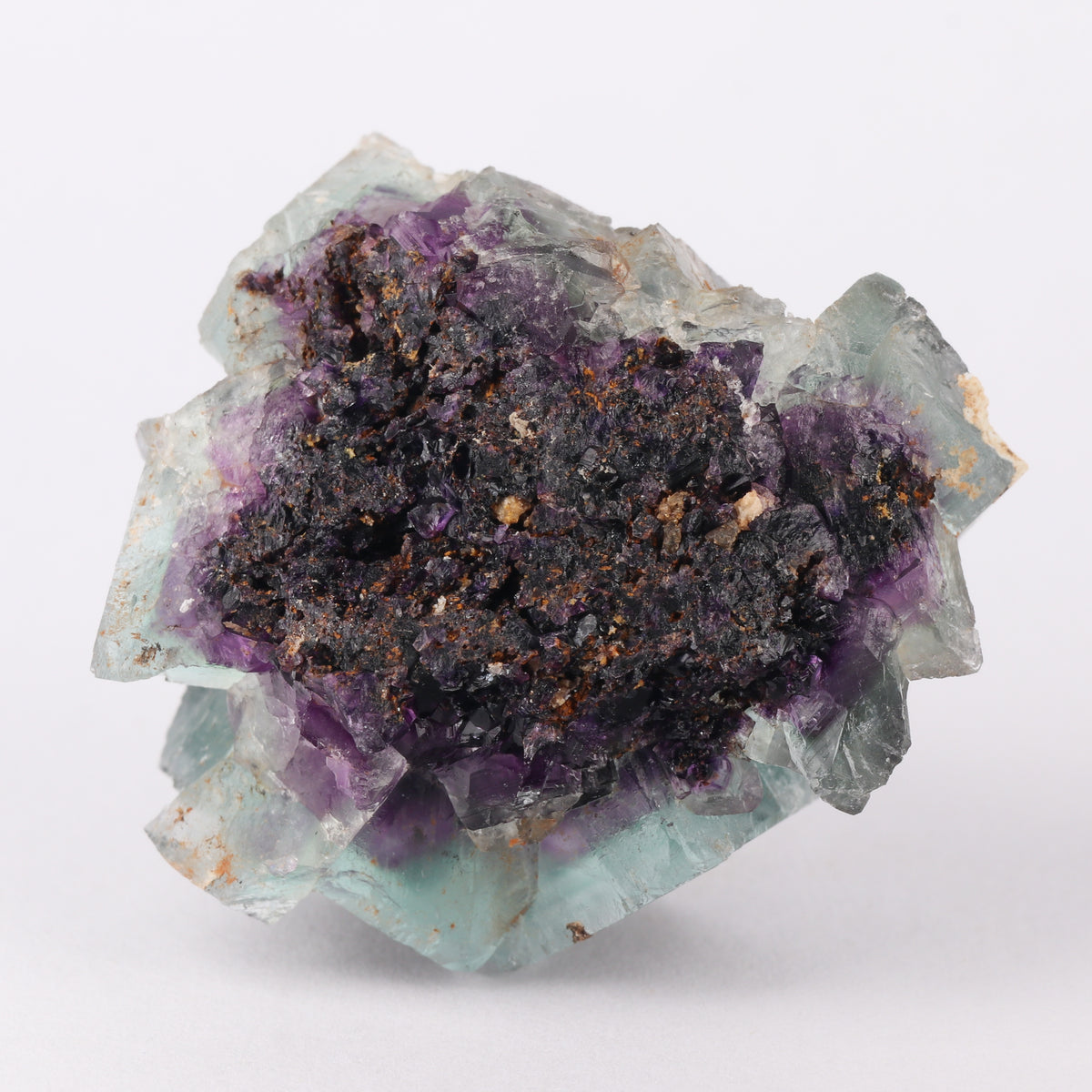 Quartz on Fluorite