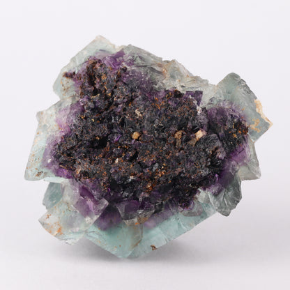 Quartz on Fluorite