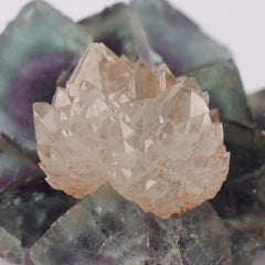 Quartz on Fluorite