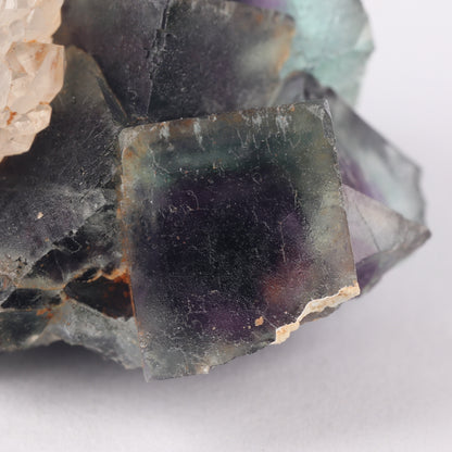 Quartz on Fluorite