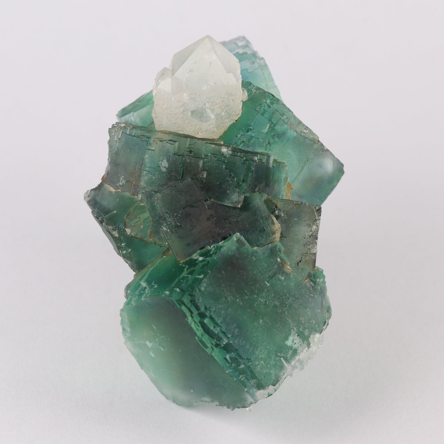 Quartz on Fluorite Cluster