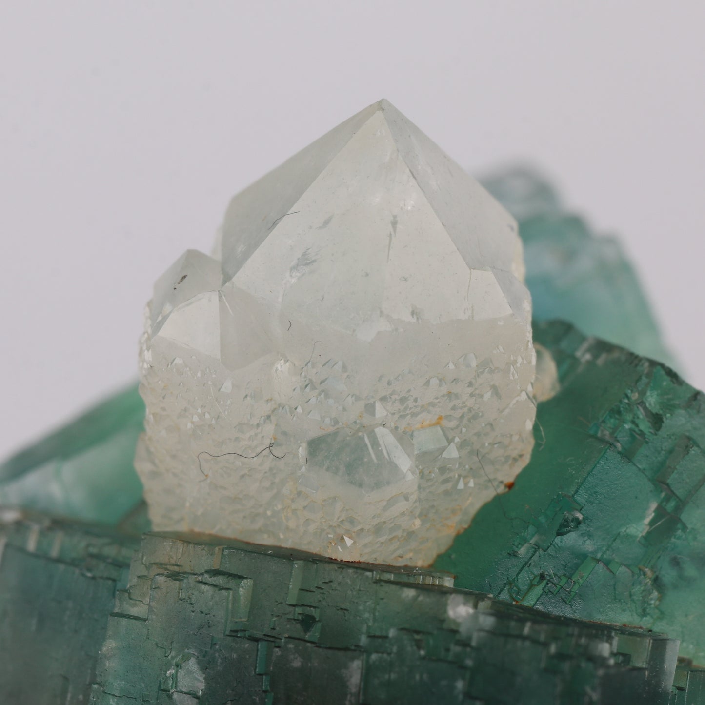 Quartz on Fluorite Cluster