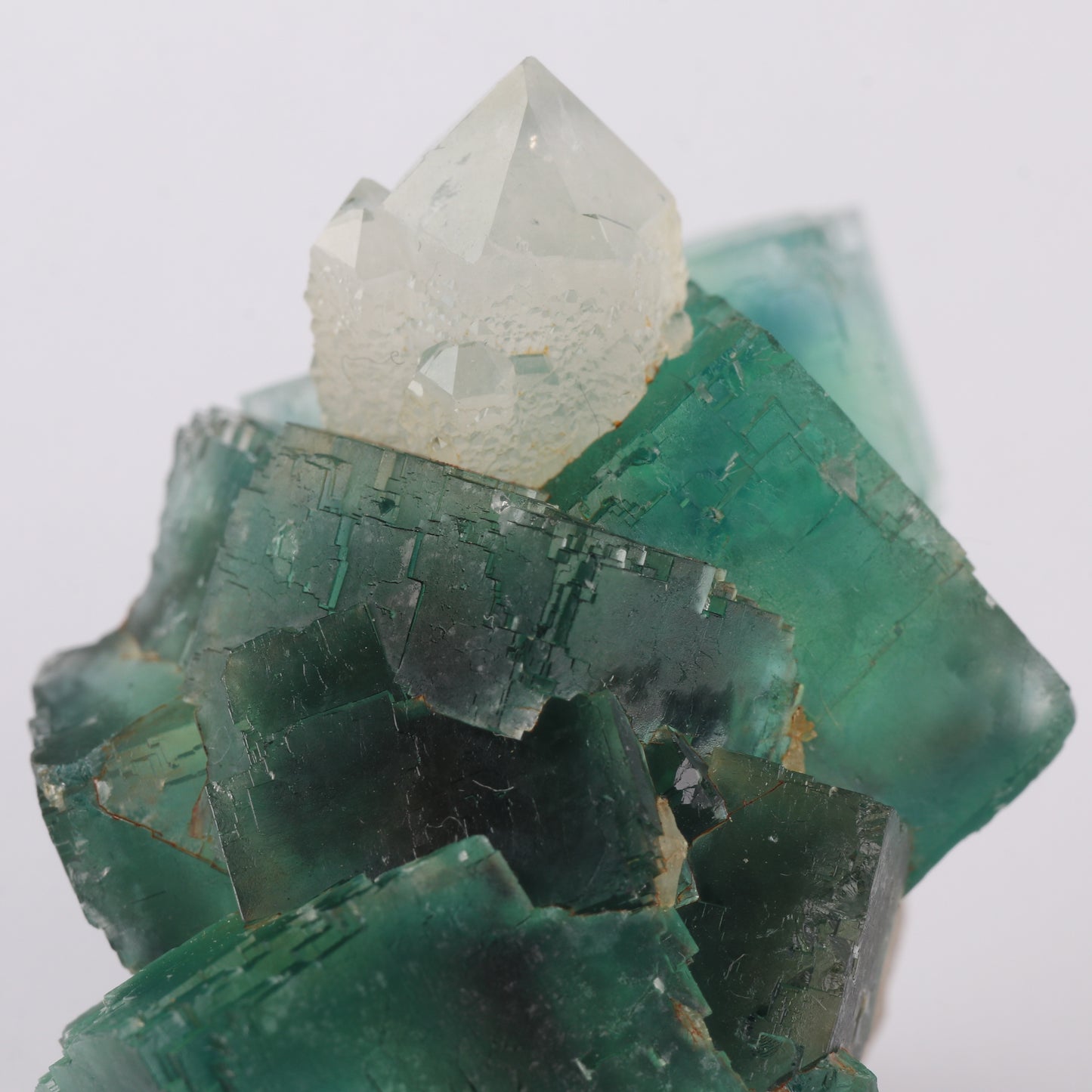 Quartz on Fluorite Cluster