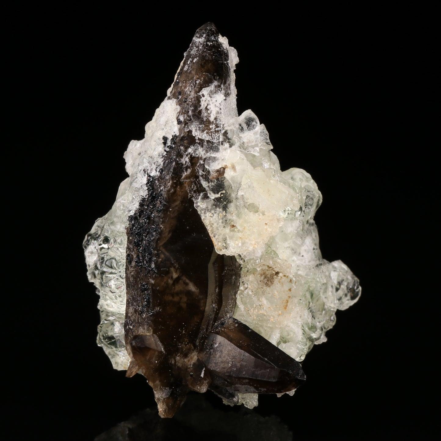 Opal-An on Smoky Quartz with Cassiterite