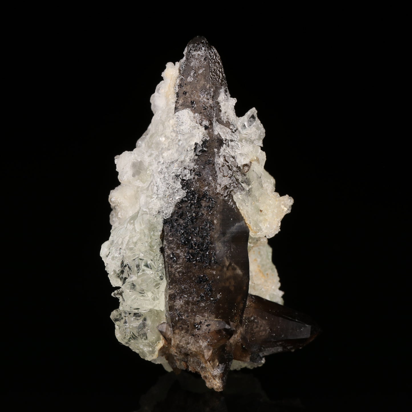 Opal-An on Smoky Quartz with Cassiterite