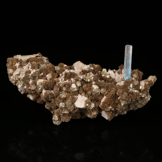 Aquamarine, Muscovite on Feldspar