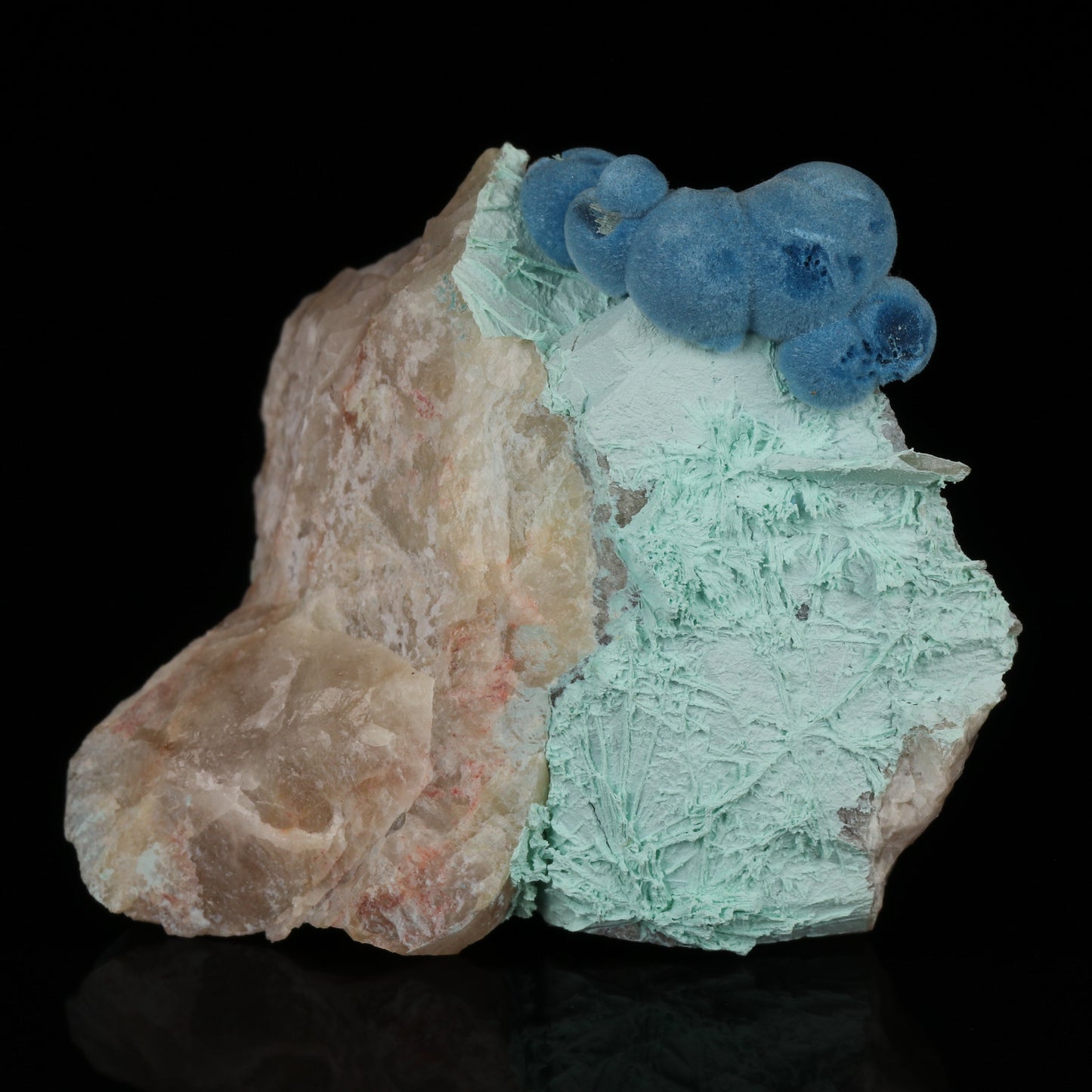 Shattuckite & Chrysocolla on Quartz