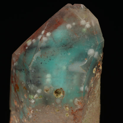 Ajoite, Kaolin & Hematite in Quartz