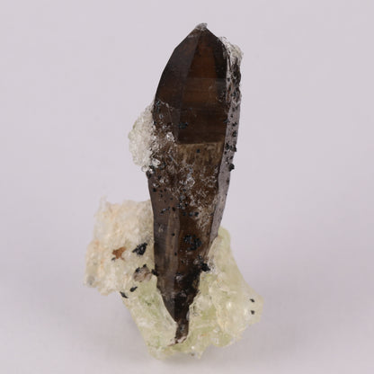 Opal-An on Smoky Quartz with Cassiterite