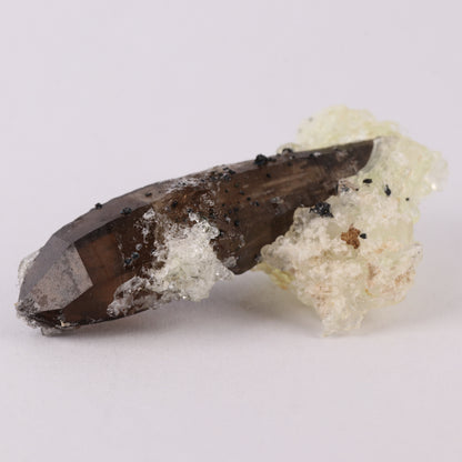 Opal-An on Smoky Quartz with Cassiterite