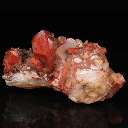 Red Hematite In Quartz Cluster