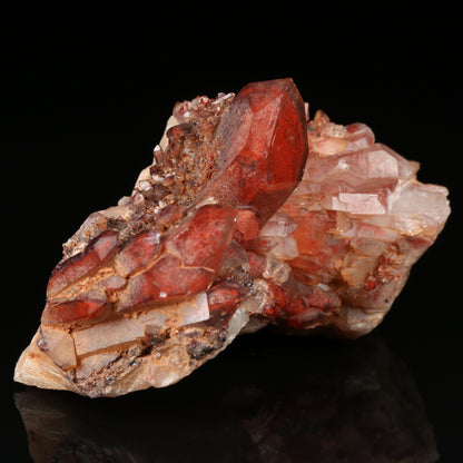 Red Hematite In Quartz Cluster