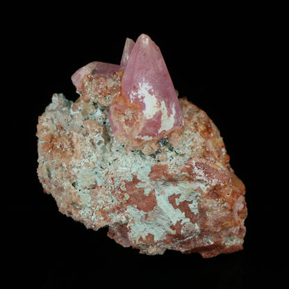 Plancheite, Cobaltoan Calcite on Matrix