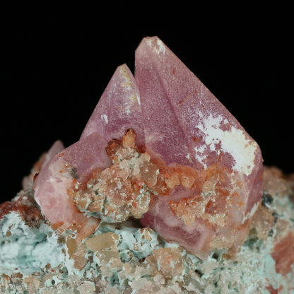 Plancheite, Cobaltoan Calcite on Matrix