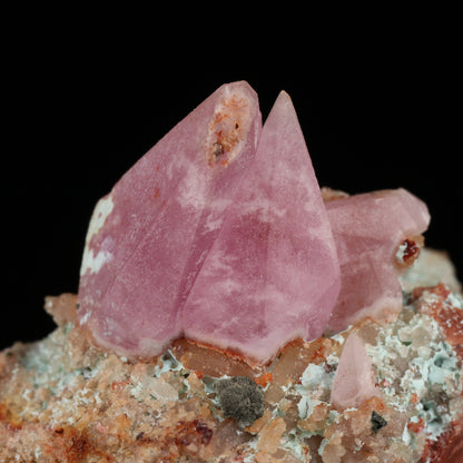 Plancheite, Cobaltoan Calcite on Matrix