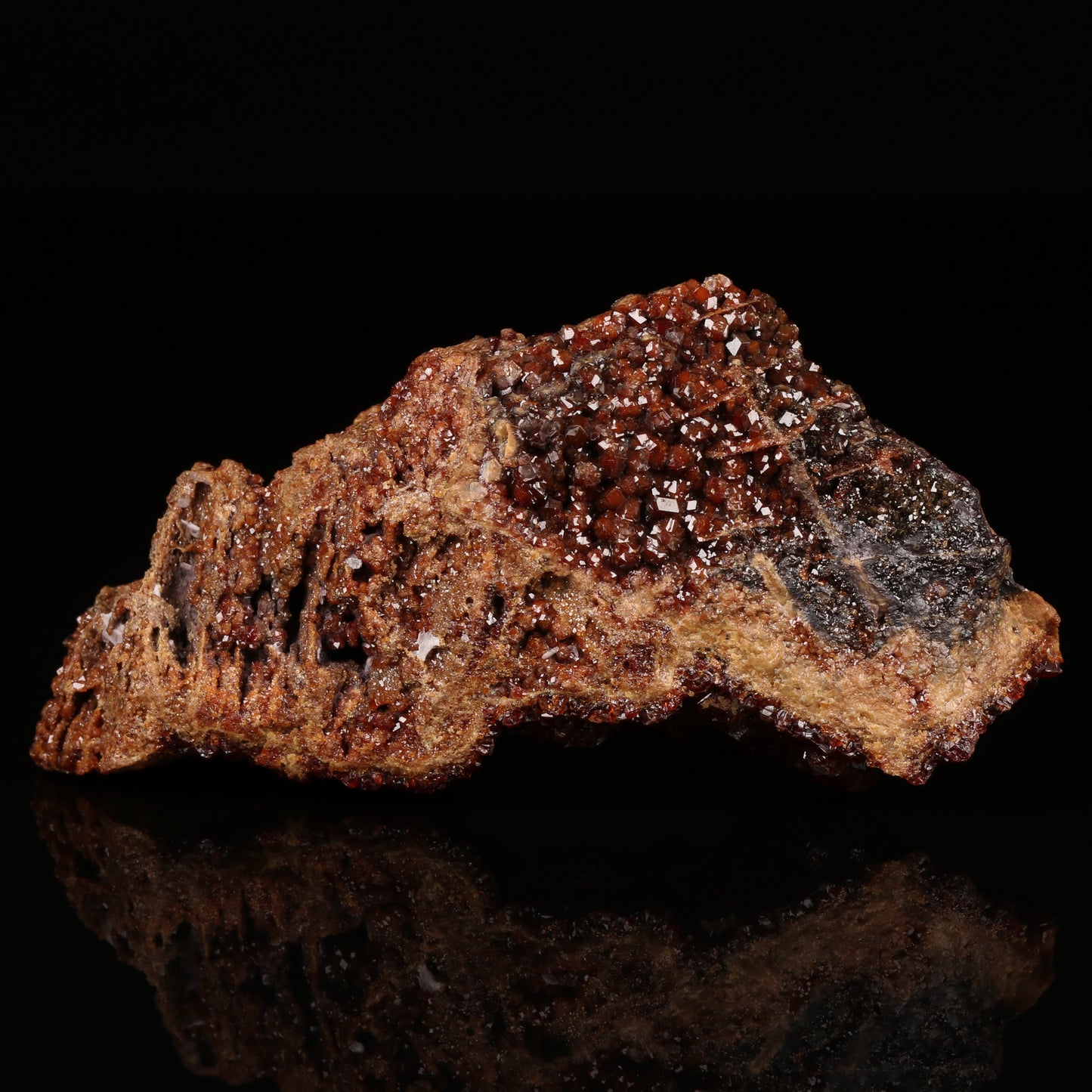 Baryte, Andradite on Matrix