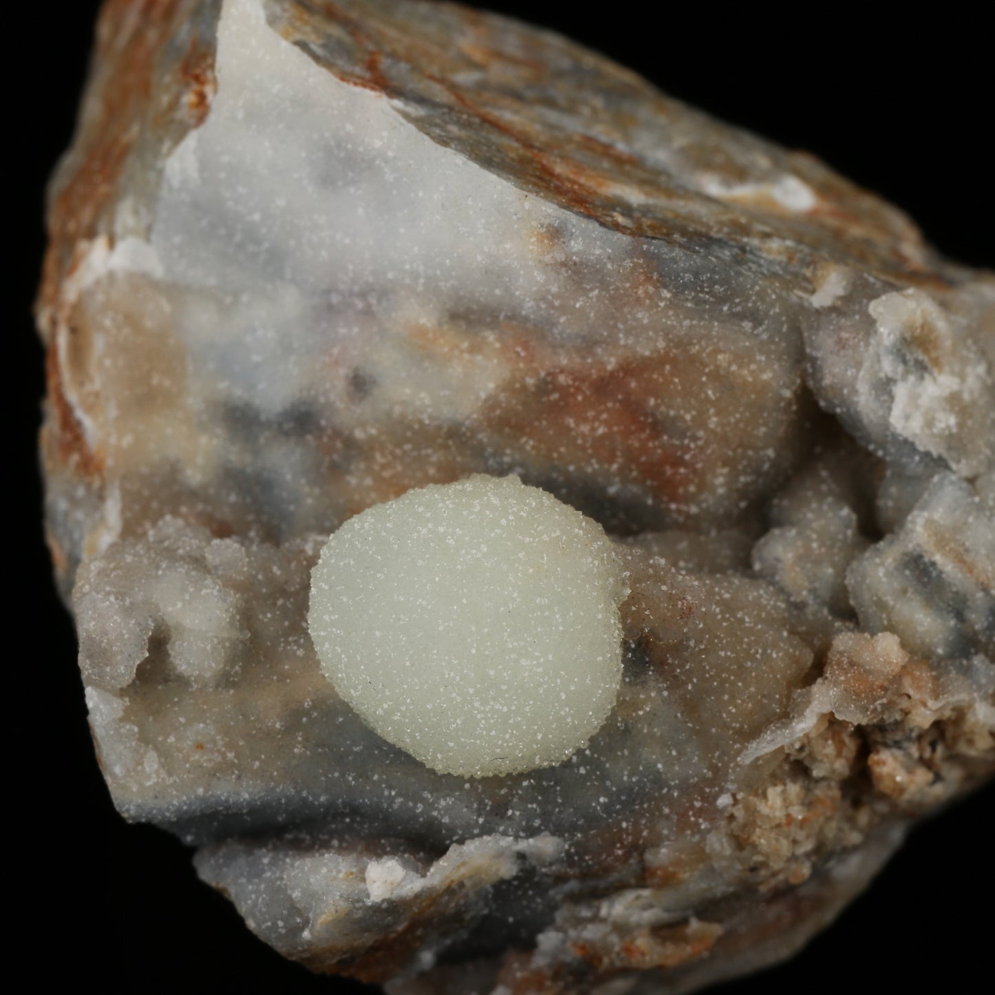 Quartz Drusy on Smithsonite, Skorpion Mine, Karas Region Namibia