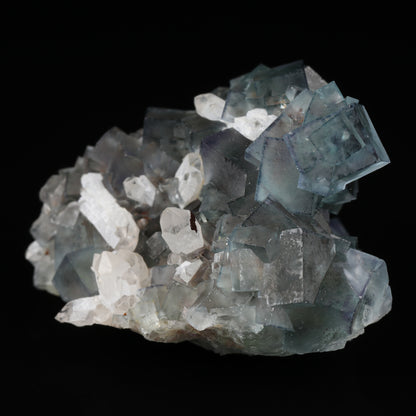 Quartz on Fluorite