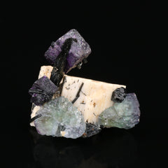 Fluorite, Schorl on Orthoclase - photo 5