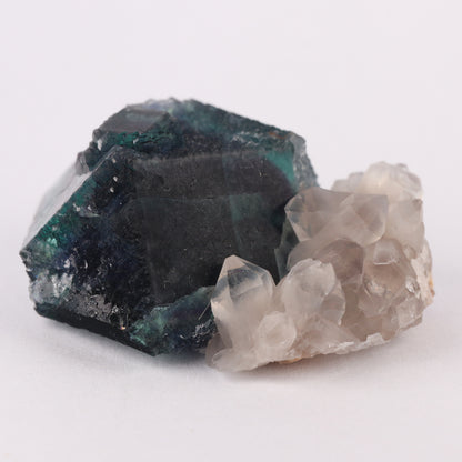 Quartz on Fluorite
