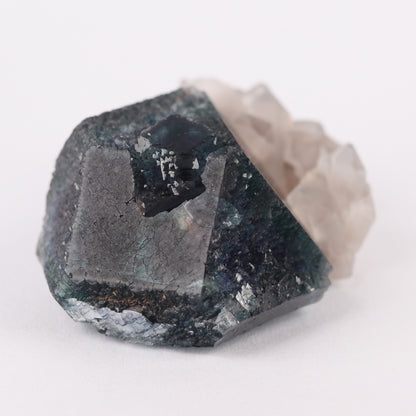Quartz on Fluorite