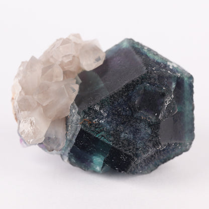Quartz on Fluorite