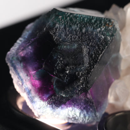 Quartz on Fluorite