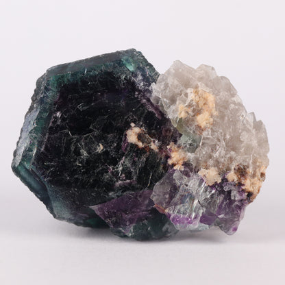 Quartz on Fluorite