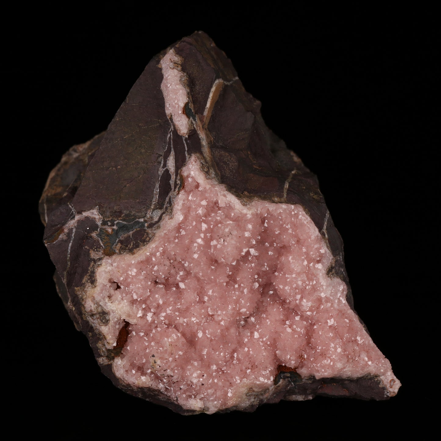 Rhodochrosite on Matrix, N'Chwaning II Mine, Kalahari Manganese Field, Northern Cape, South Africa.