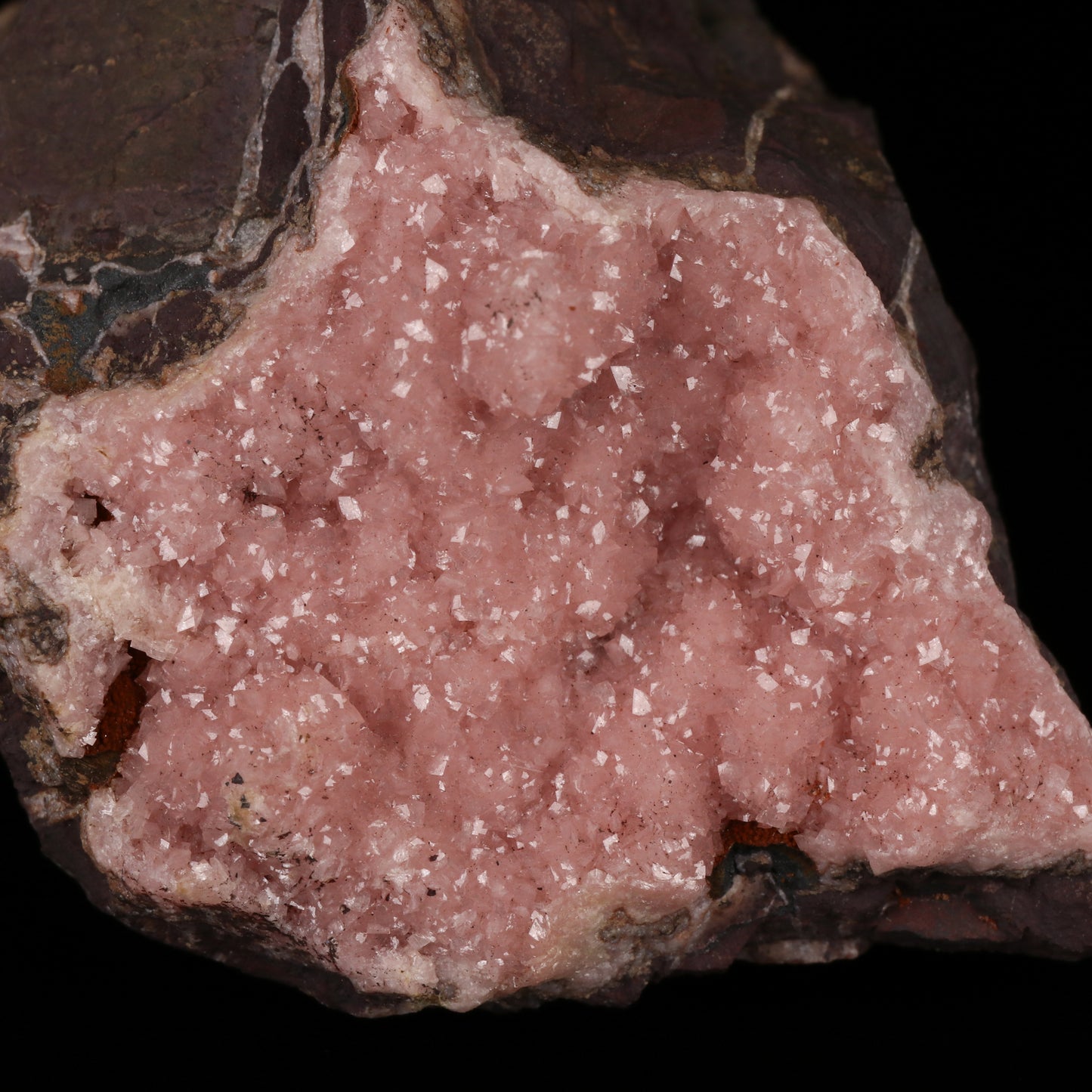 Rhodochrosite on Matrix, N'Chwaning II Mine, Kalahari Manganese Field, Northern Cape, South Africa.