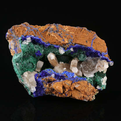Cerussite on Malachite & Azurite