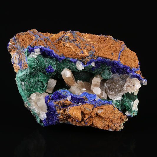 Cerussite on Malachite & Azurite