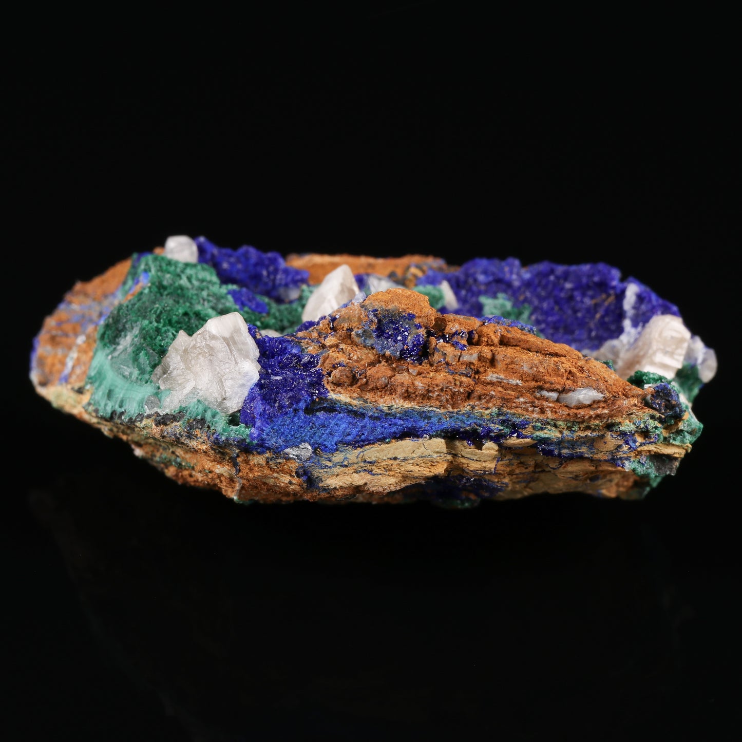 Cerussite on Malachite & Azurite