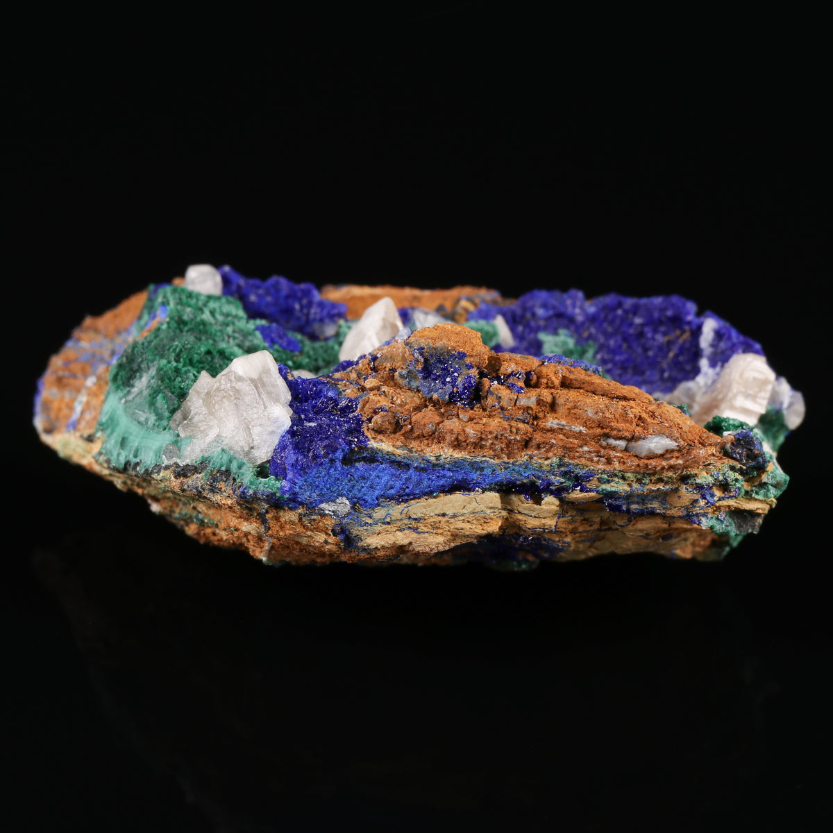 Cerussite on Malachite & Azurite