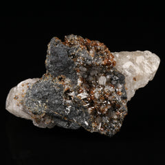 Calcite on Andradite on Matrix