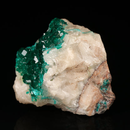 Dioptase on Calcite