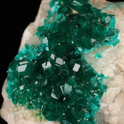 Dioptase on Calcite