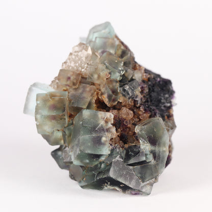 Quartz on Fluorite