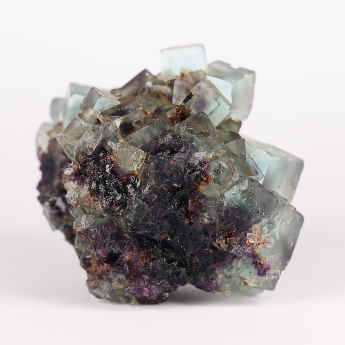 Quartz on Fluorite